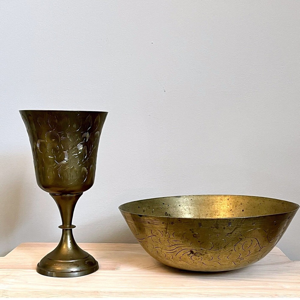 Brass Bowl and‎ Goblet